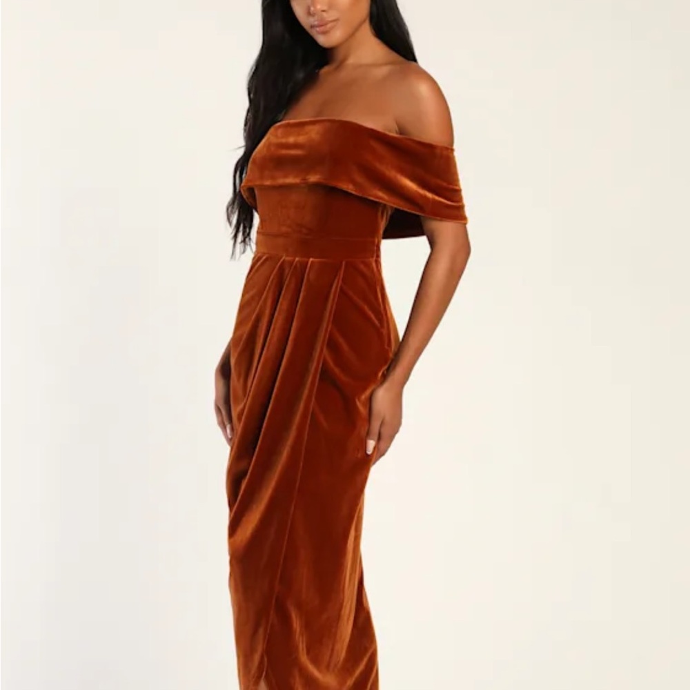 Lulu's Strapless Rust Dress
